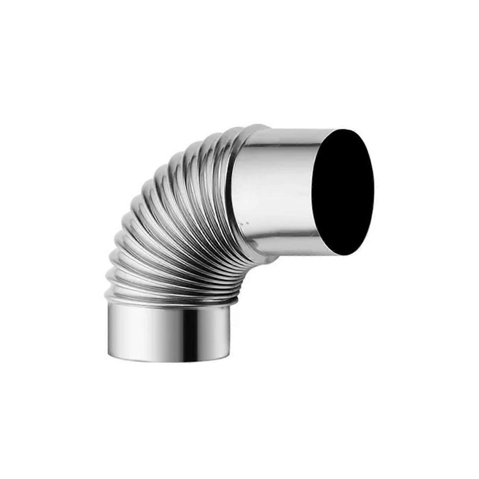 Stainless Steel Threaded Elbow Chimney 90 Degree Pipe Bend 60mm Multiple Sizes Pack