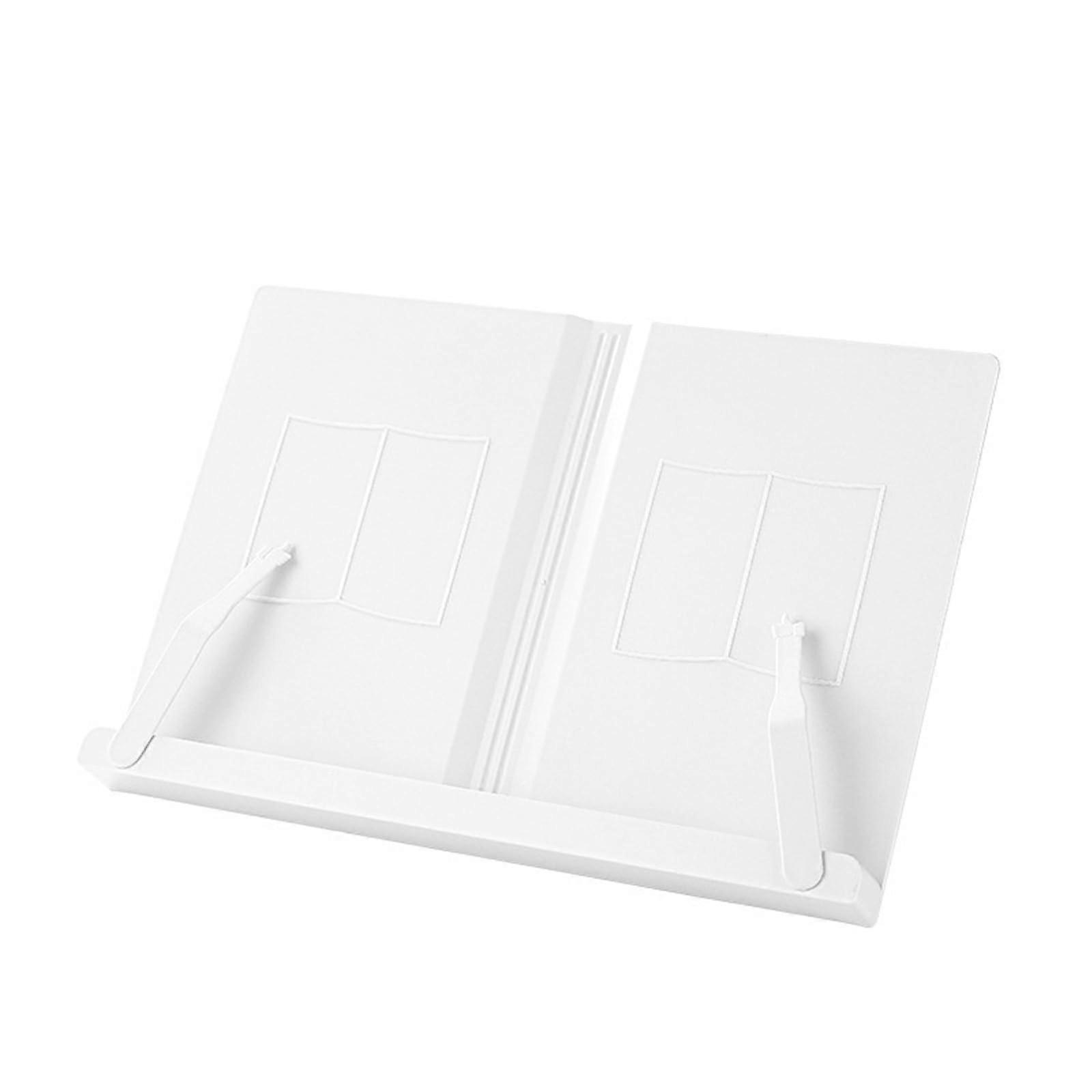 Adjustable Reading Stand For Tablet And Books Foldable Stand With Side Clips Compatible With Cookbooks Textbooks Laptops