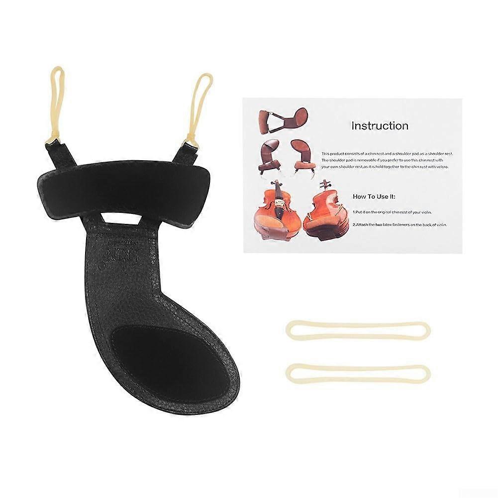 Washable and Breathable Violin Chin Support Ideal for Reducing Discomfort in Various Sizes (Black 1/21/4)