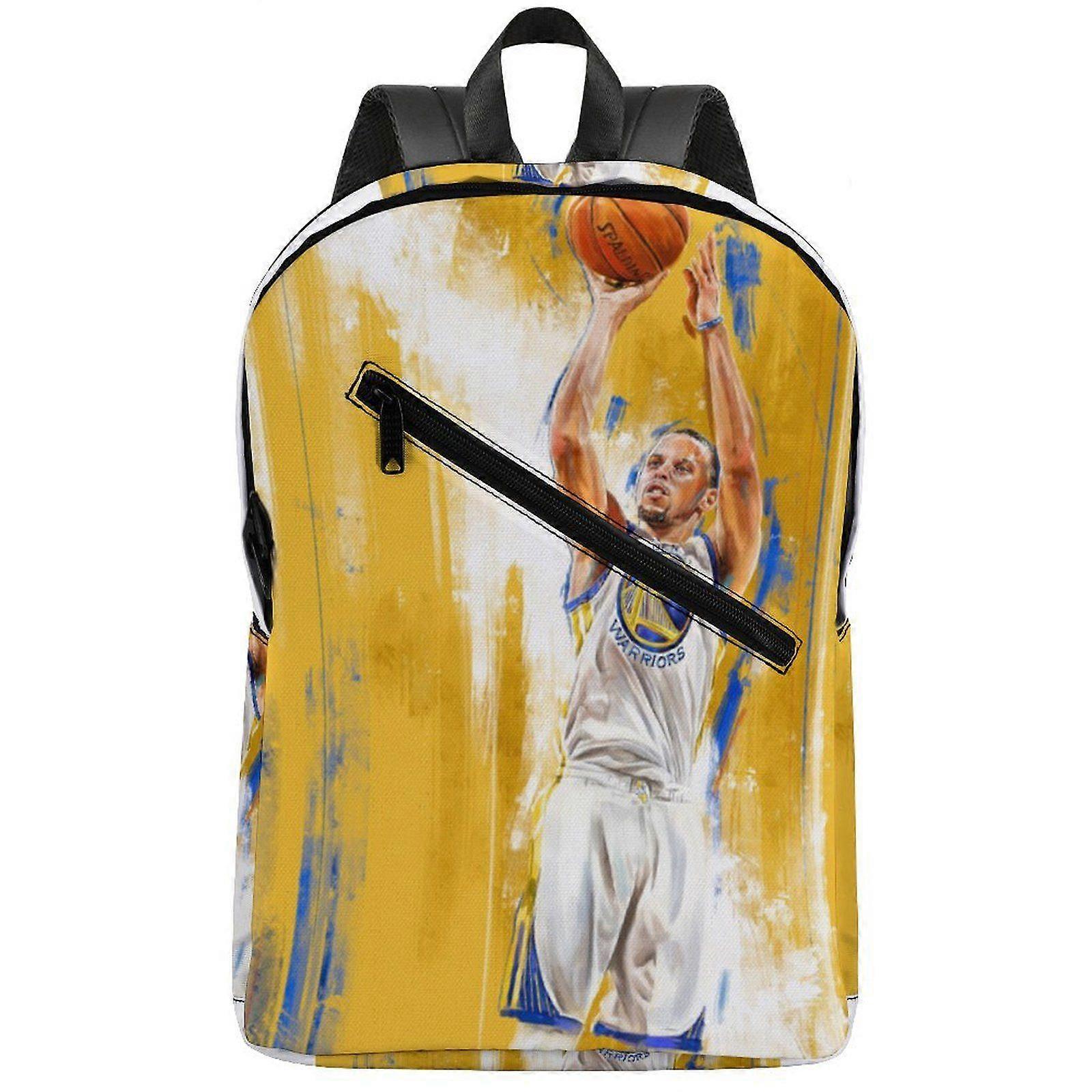 w7903 Stephen Curry Adjustable Strap 300D PU Backpack with Semi-Full Print and Soft Padding for Hiking and Travel u7903