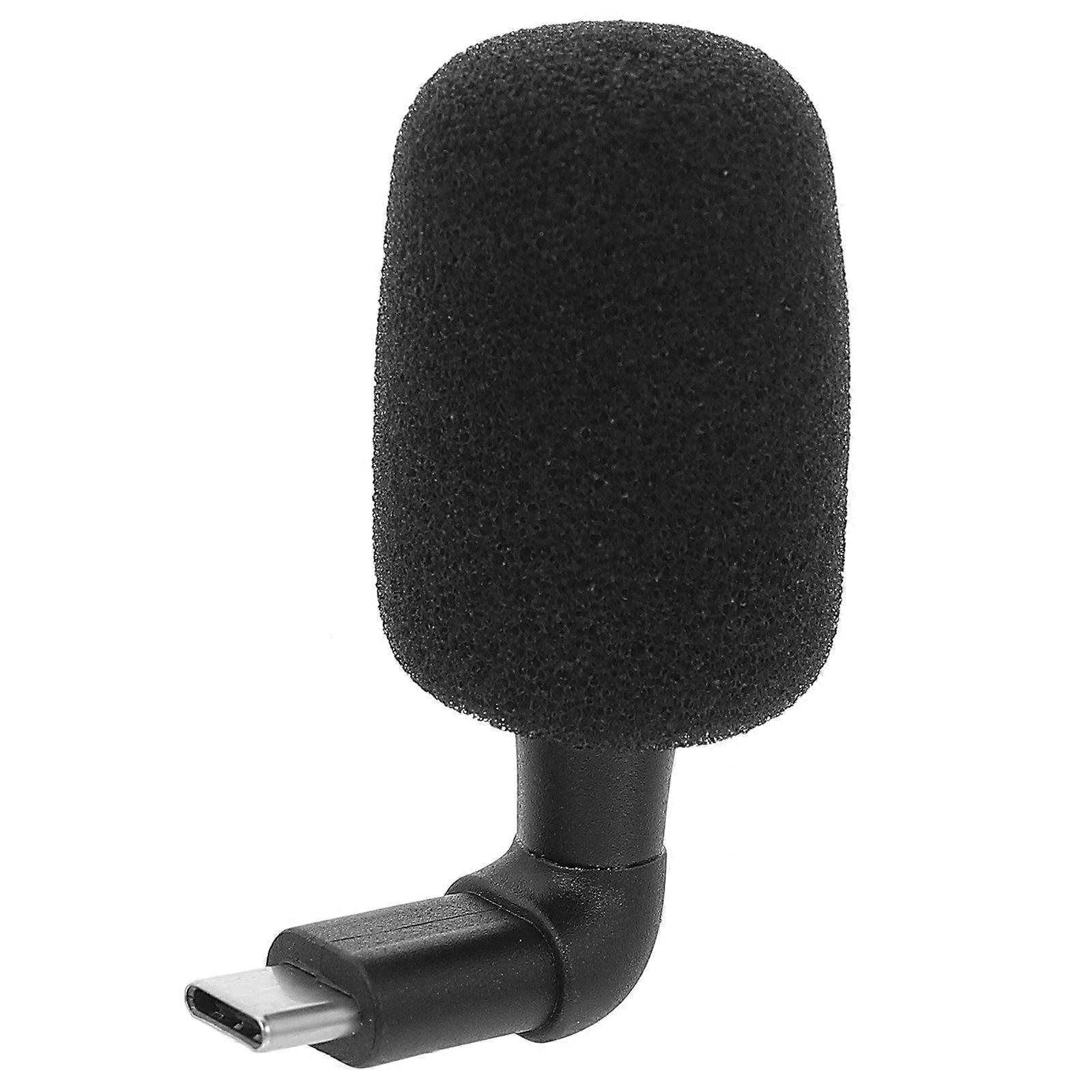 Portable Microphone for Computer Use High Definition Sound Quality Black Miniature Microphone 3.9 in