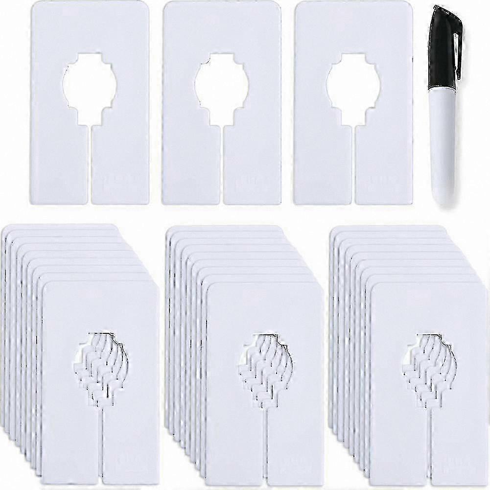 White Rectangular Closet Dividers for Organizing Hanging Clothes, 30 Pack, 1.5x Size Clothing Separators