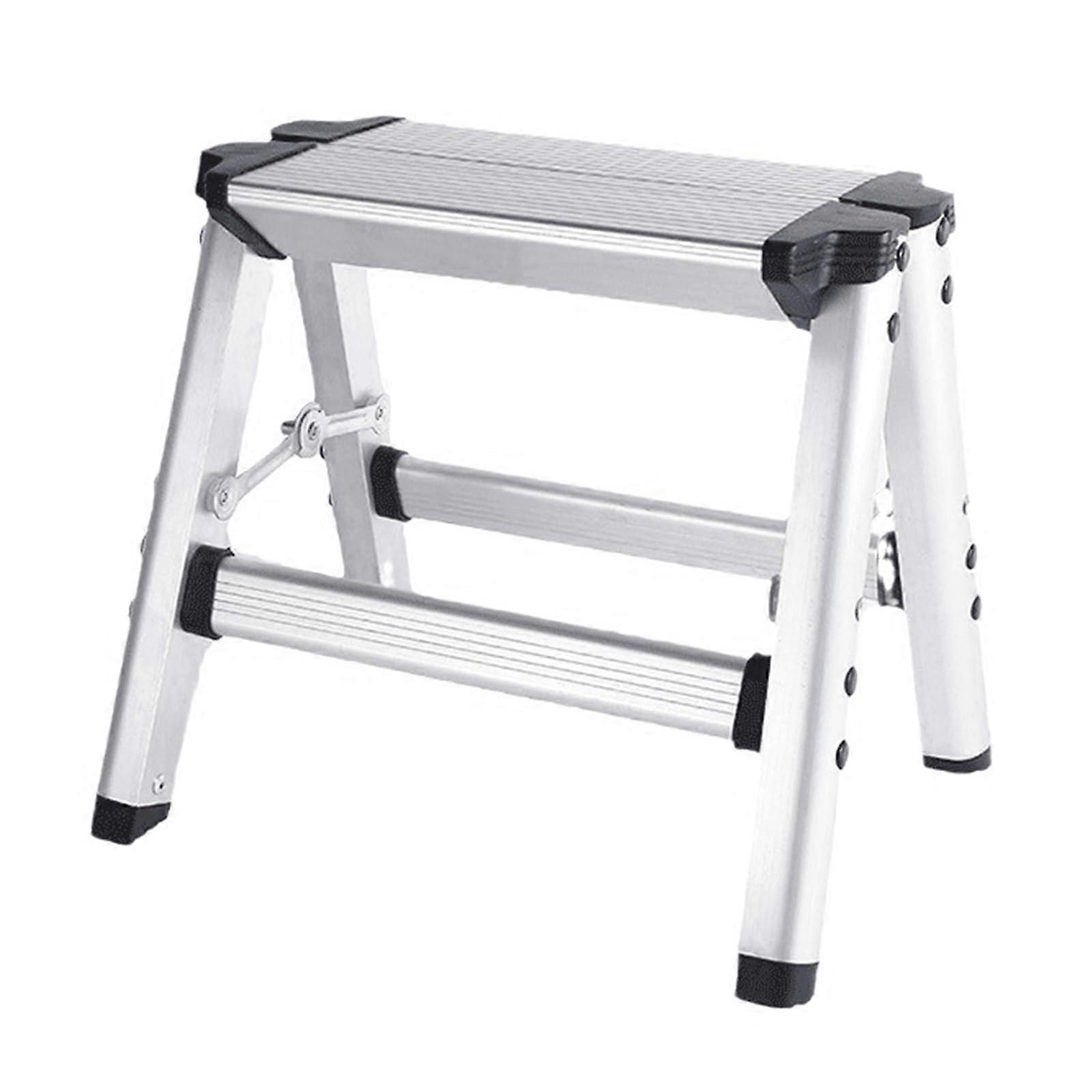 Multifunctional folding aluminum ladder, improved antislip steps, lightweight ladder for home and kitchen use.