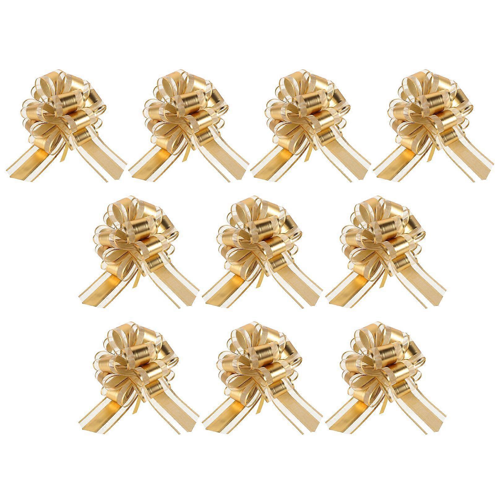10pcs Pull Bow Colored Pull Bows Flower Bow Wedding Party Pull Bows Flowers