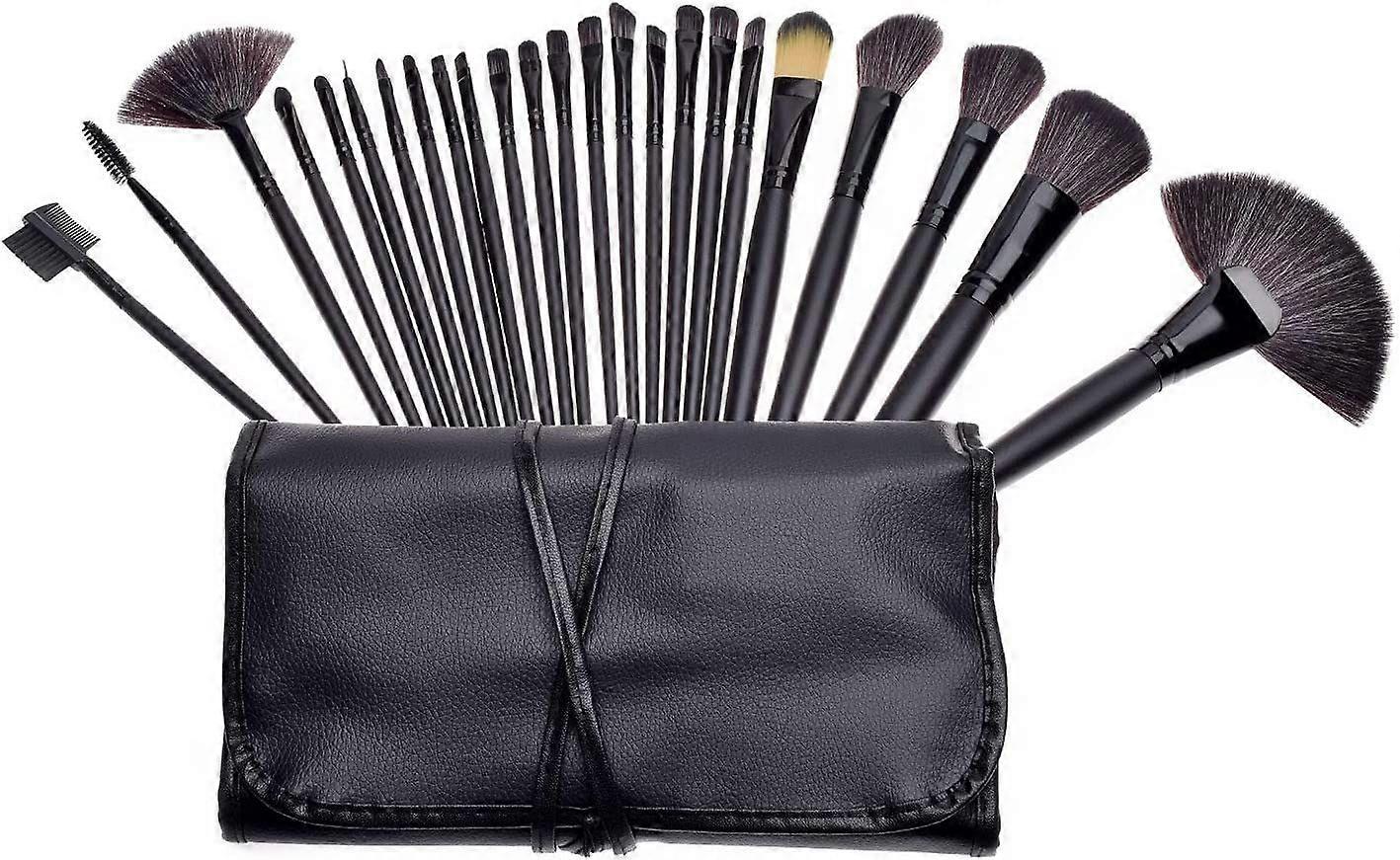 24-Piece Professional Brush Set - PU Leather Case (Black)