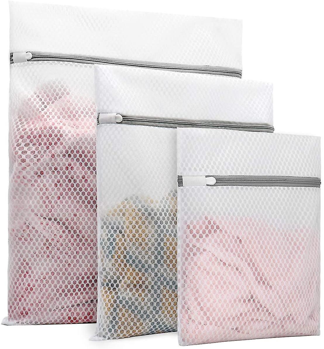 3pcs Durable Honeycomb Mesh Laundry Bags For Delicates