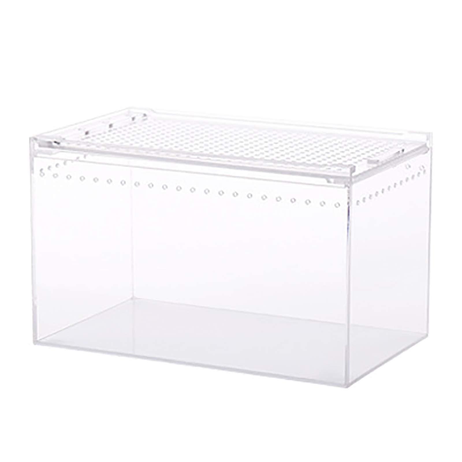 Reptile Breeding Box Acrylic Terrarium For Lizards With Magnetic Lid 25x15x15 cm Clear