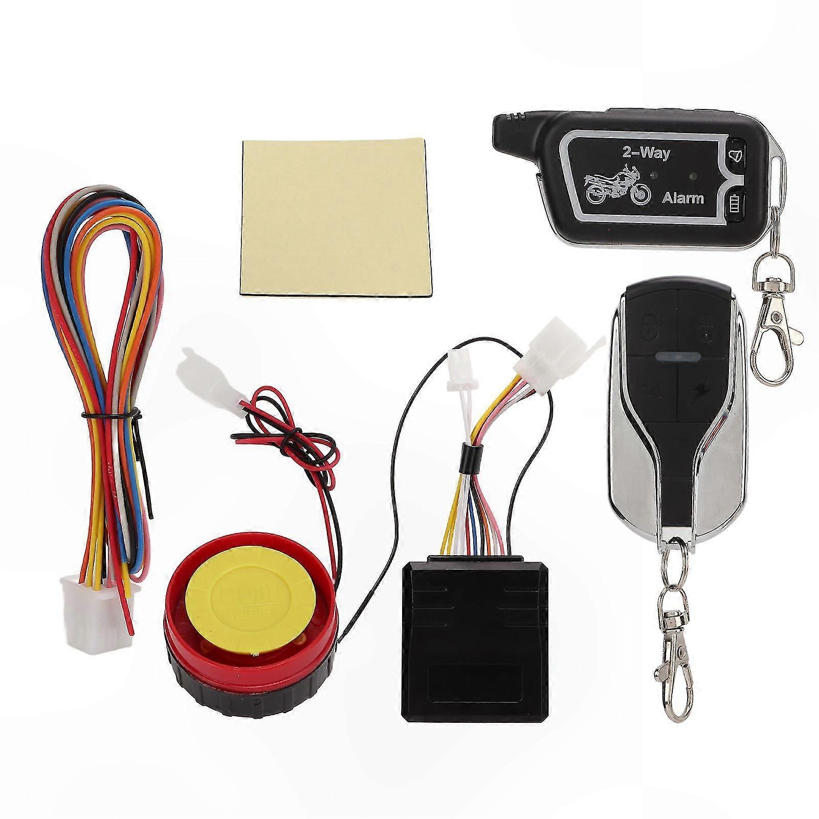 Two-Way Motorcycle Alarm with Vibration Alert LCD Remote Anti-Theft Energy Saver Sound Notification System Control
