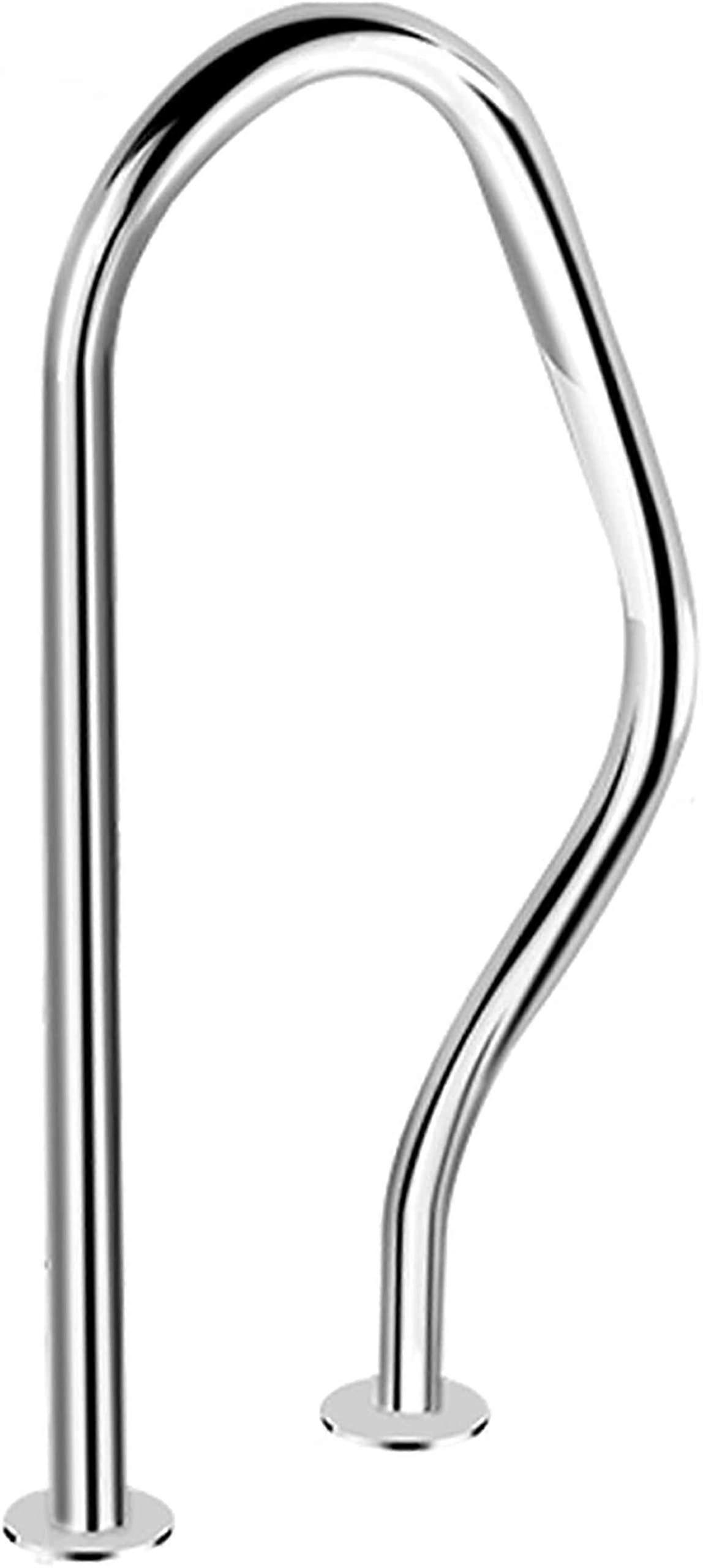Swimming Pool Handrails 47X22.5X80 Cm Silver Slope Railing Handrail Brackets No Embedded