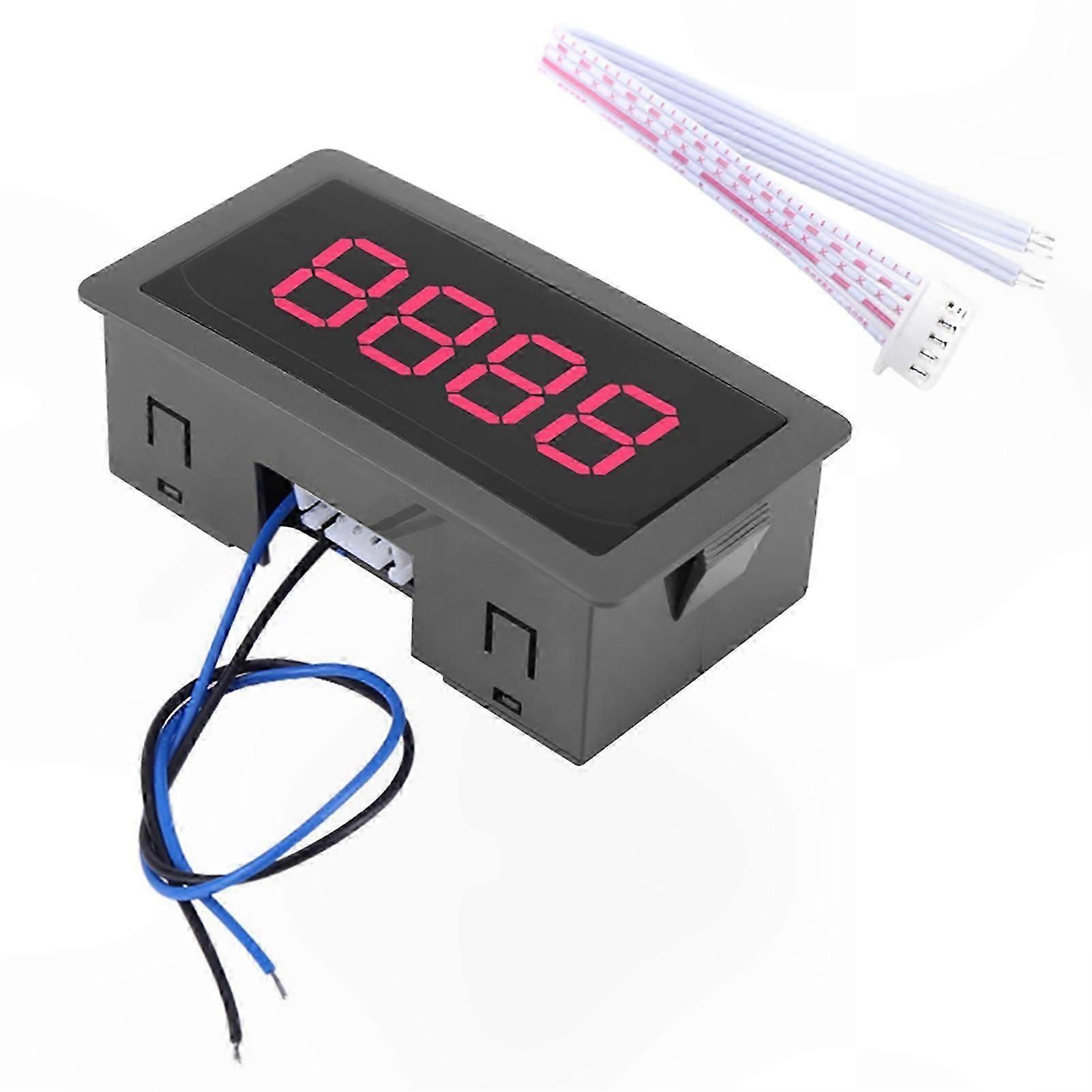 LED Digital Panel Counter Meter with 4-Digit Display, Red Up/Down Plus/Minus Function