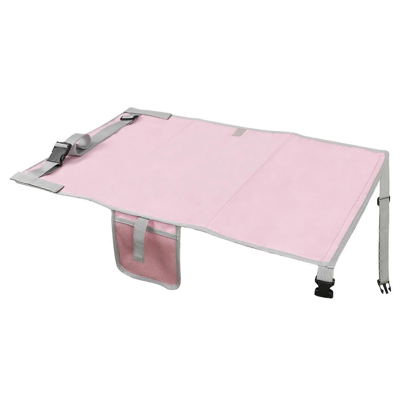 Kids Travel Bed Accessories - Pink Airplane Footrest and Seat Extender for Comfortable Travel, Adjustable and Portable