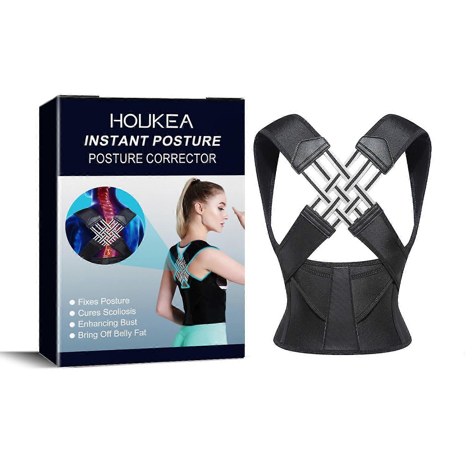 1-6pcs HOUKEA HKB04-A001-1-BU1 Back Support Posture Corrector Adjustable Kids Adult Hunchback Correc