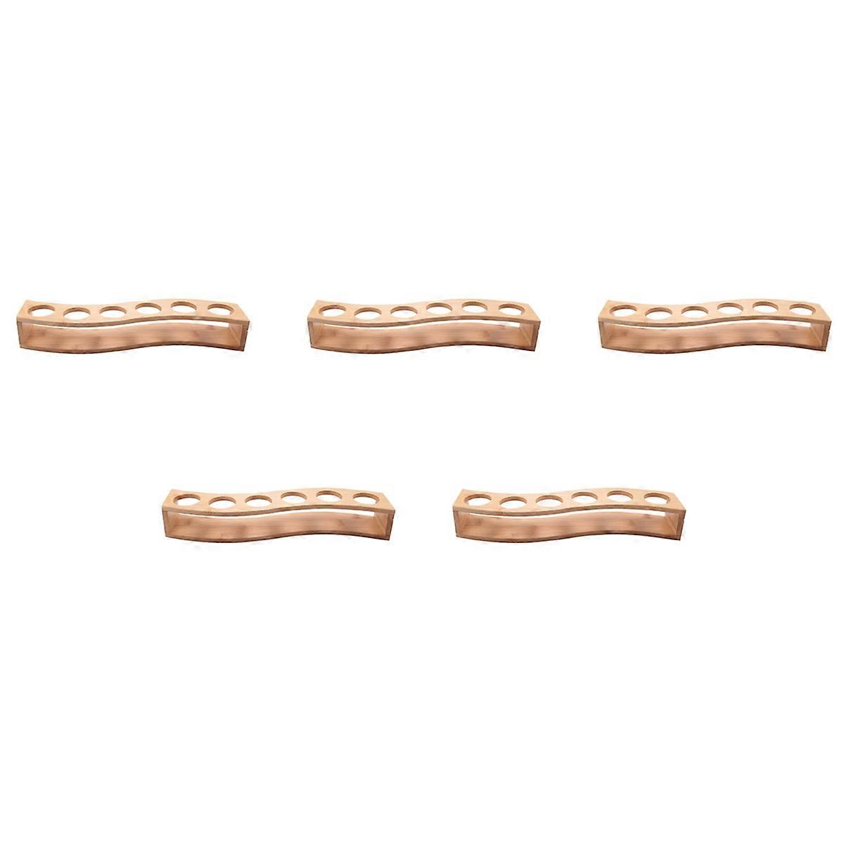 5X Shot Glas Houder Set-1Oz / 30Ml Shot Glas Set Bamboe Shot Glashouder, 6Pcs Shot Glas Set, Perf