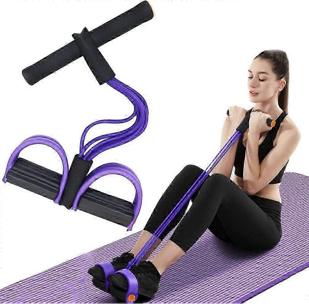 Bande de résistance multifonctionnelle à 6 tubes élastique de yoga, corde de tension en latex naturel pour les abdominaux, la taille, les bras, les jambes Équipement de fitness
