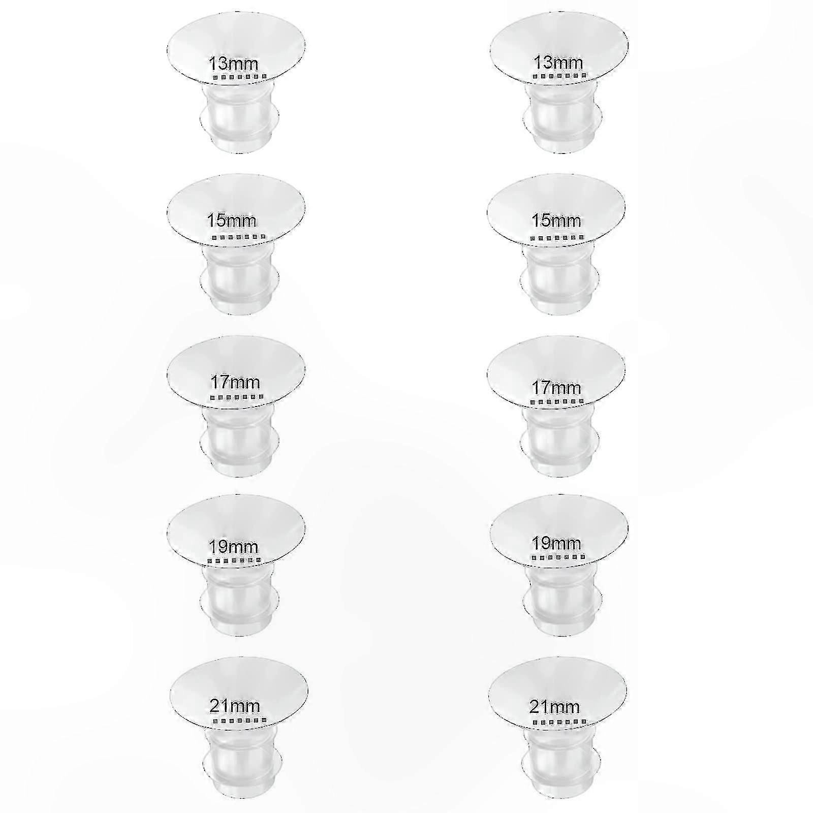 Flange Inserts 10PC Set, Compatible with Wearable Breast Pump Cups (13/15/17/19/21mm)