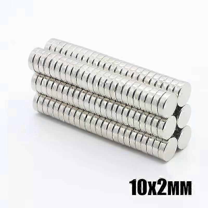 10x2mm Round Powerful Neodymium Disc Magnets - Bulk Sheet of Strong NdFeB Magnets for Fridges, 1-100pcs