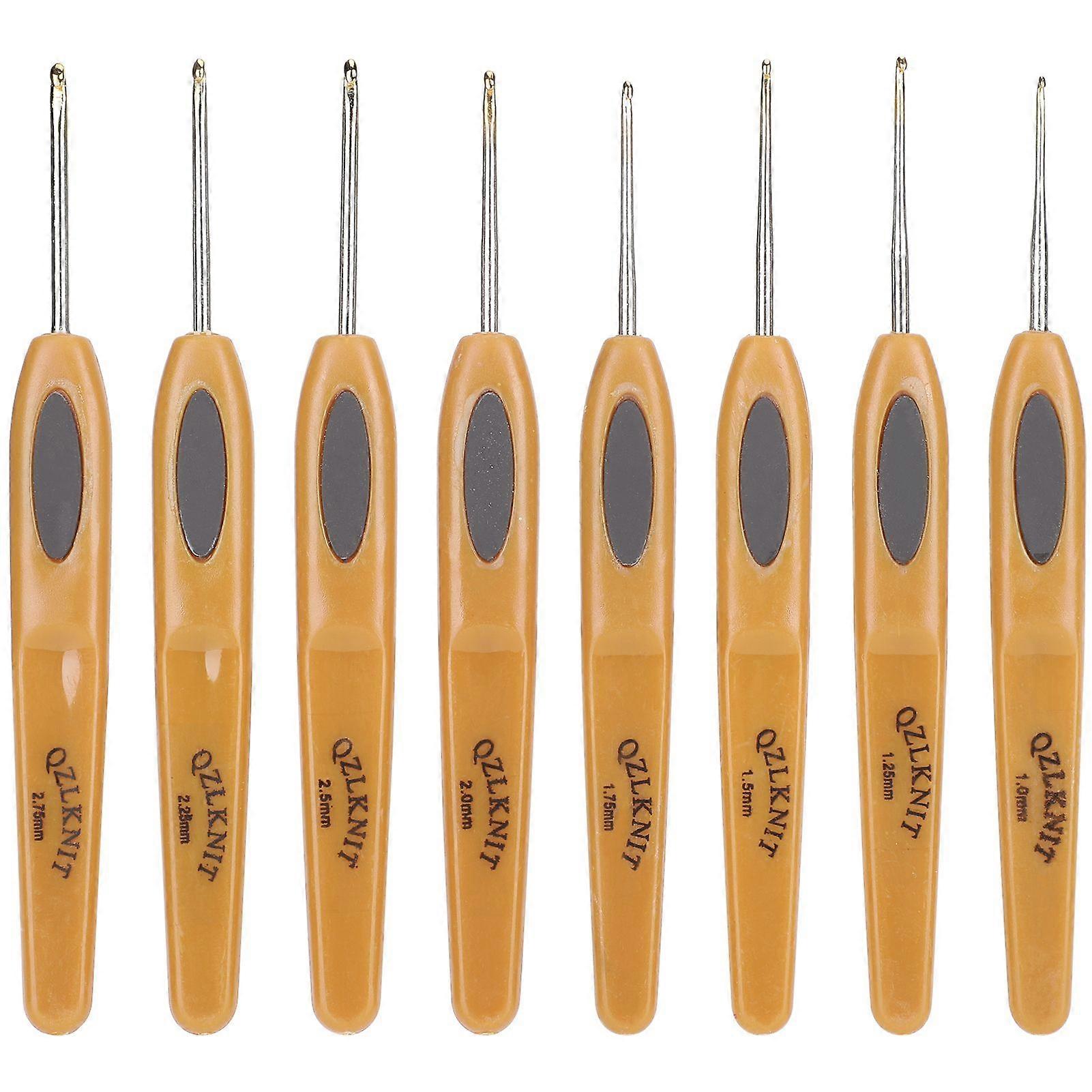 8Pcs Sewing Crochet Hook Kit Thread Ergonomic Soft Grip Handle Sweater Knitting Tools