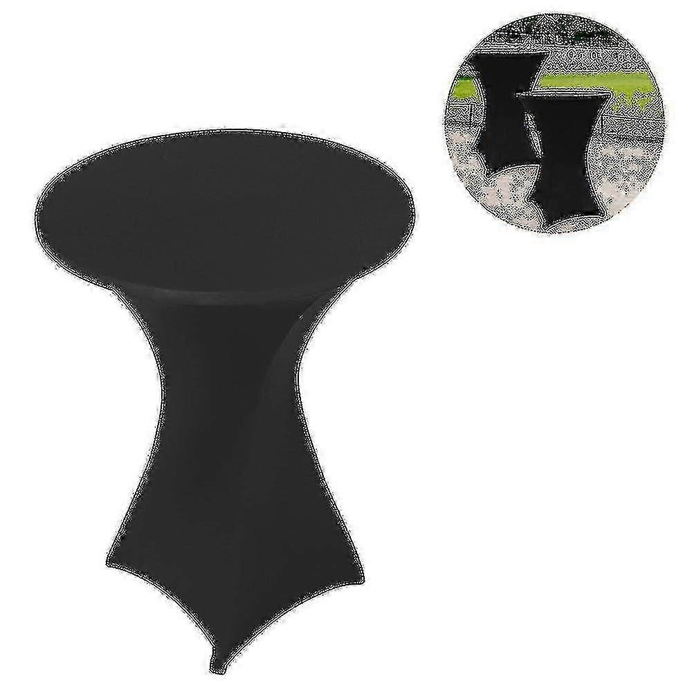 Cocktail Round Spandex Table Cover,four-way Stretch,black,80x110cm