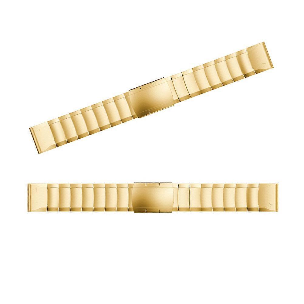 Stainless Steel Watch Band Golden for Replacement Compatible with Garmin 5 5Plus 22mm