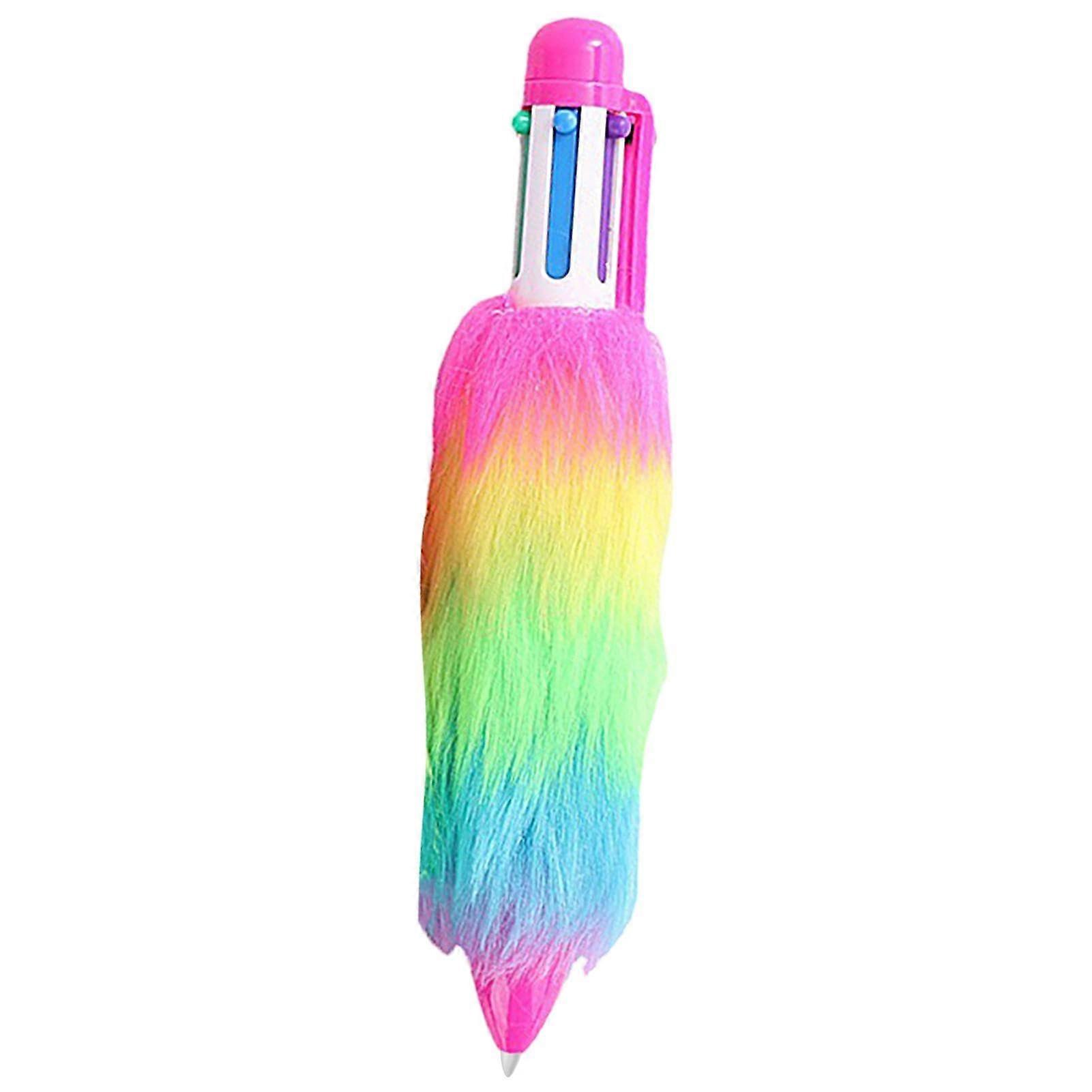 Rainbow Colored Ballpoint Pens - Retractable Multicolor Pens for Students, 6 Colors, Smooth Writing Stationery for Notes