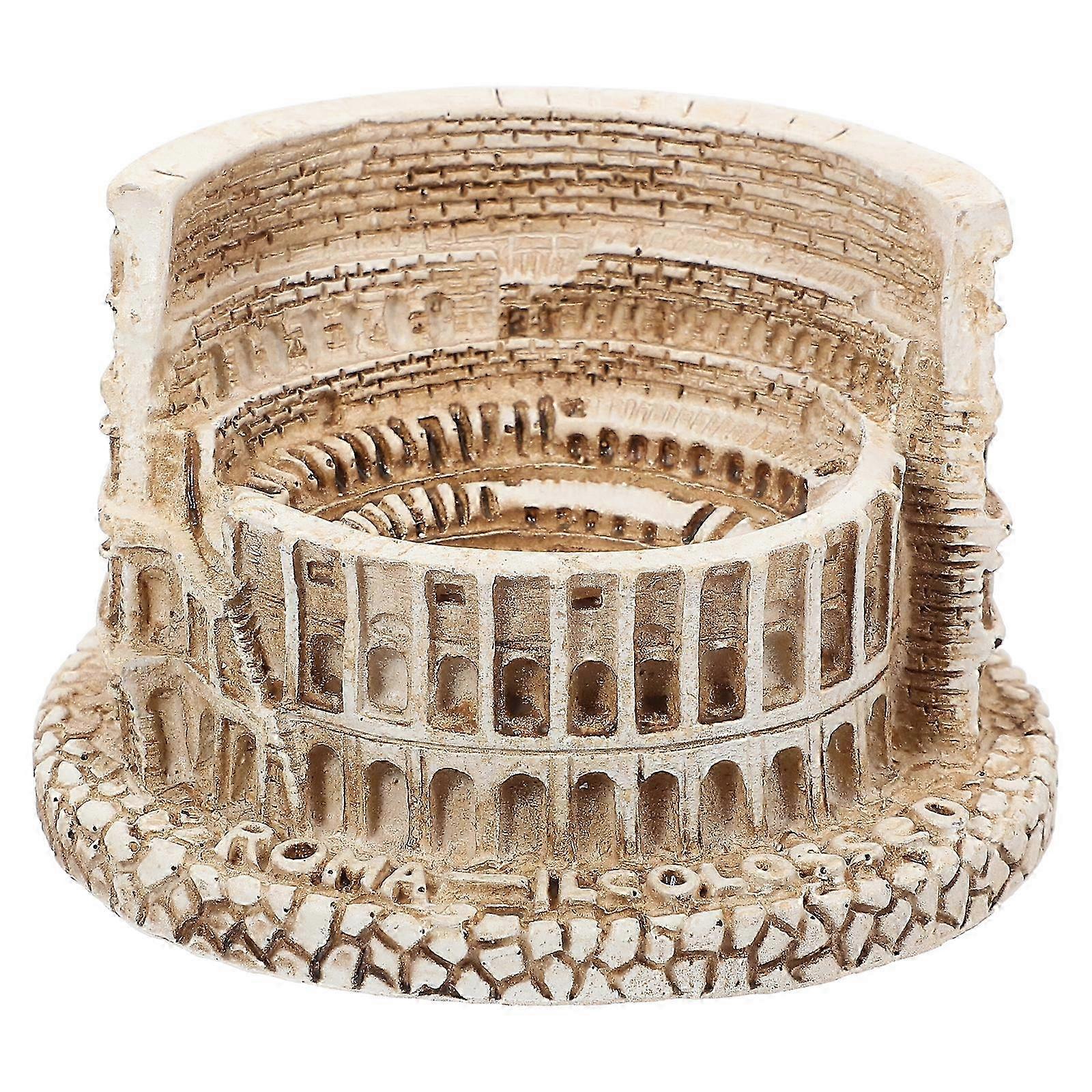 2025 Ancient Roman Architecture Figurine Resin Colosseum Model Fish Tank Architecture Decor