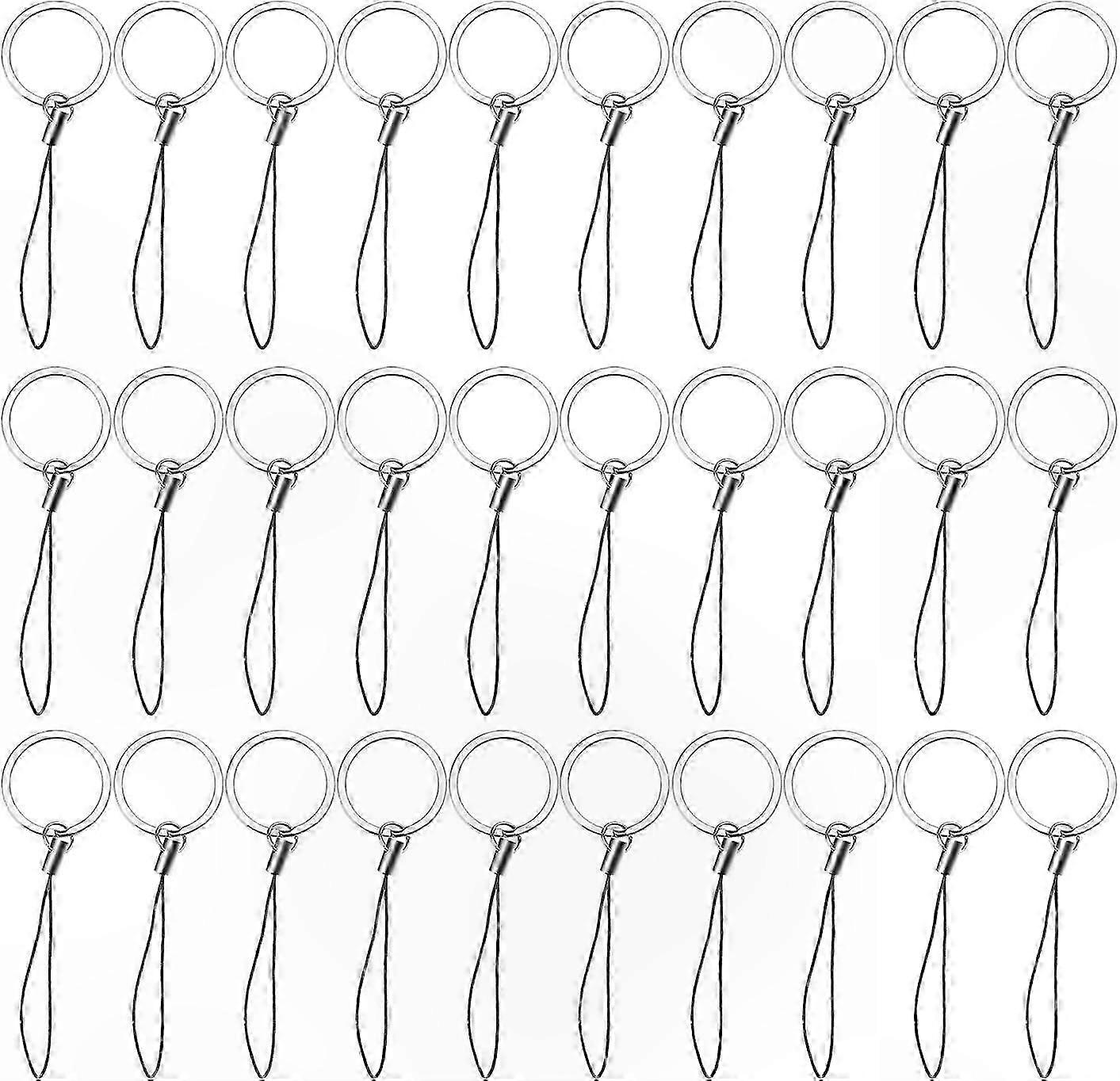 Nylon Lanyard Keychains with Open Ring for USB Drives, ID Badges, and Electronics - 30 Pack