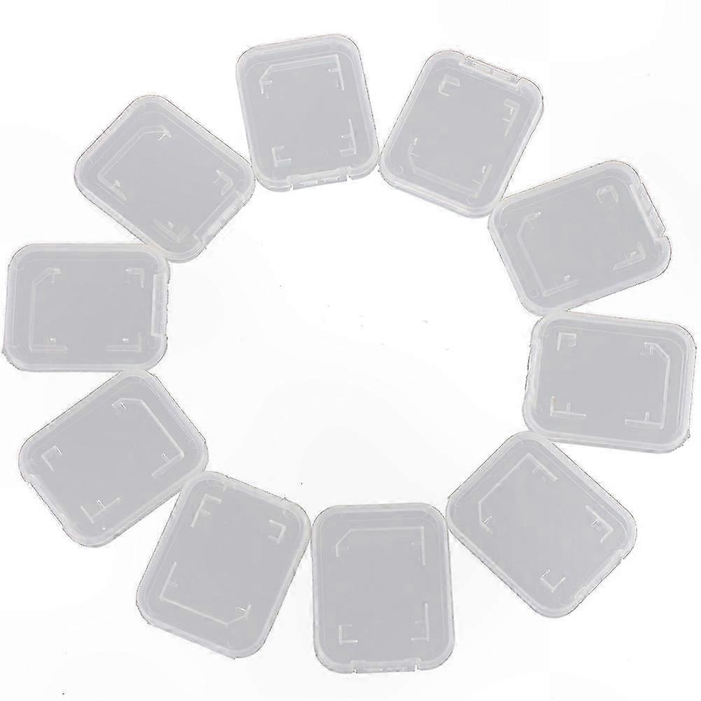 10-Pack Transparent Storage Case for SD and SDHC Memory Cards Protective Holder Box