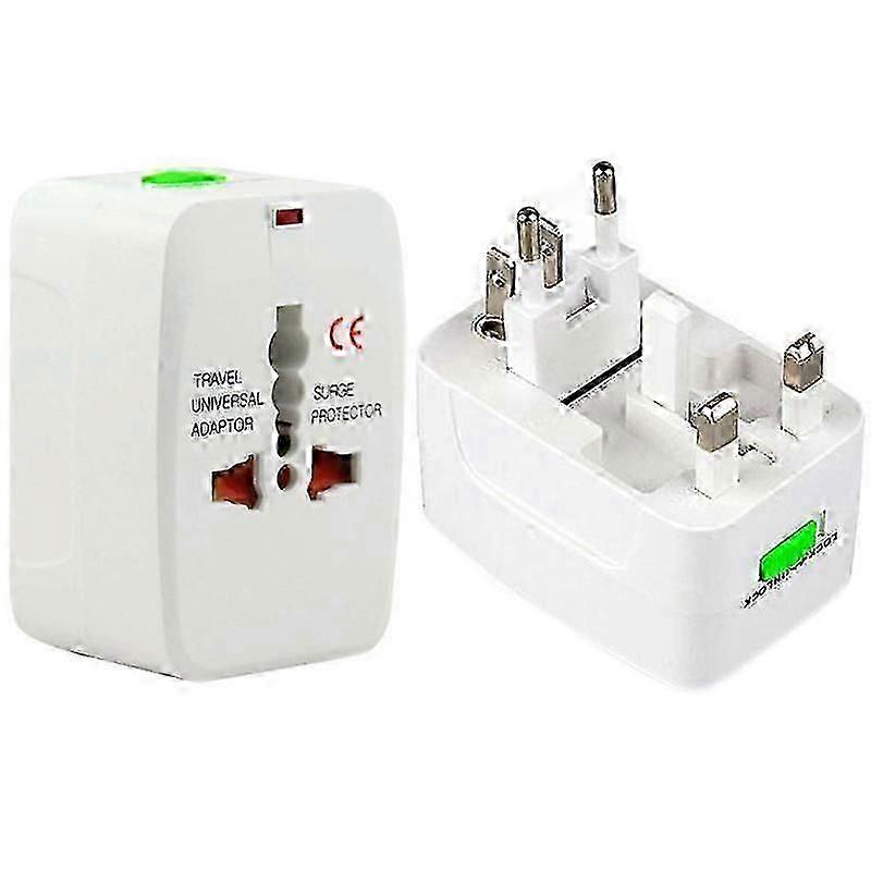 Plug Adapter, Universal EU US AU Travel AC Power Adaptor Plug(White)