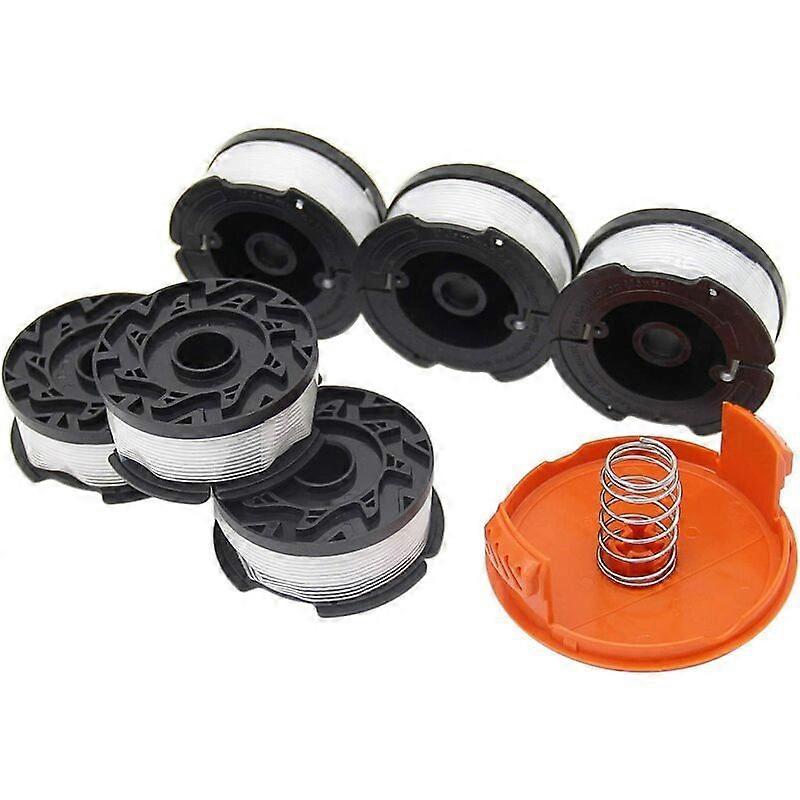 Lawn Mower Accessory Set Six Spools, One Spool Cap, One Spring (6+1+1 Set)