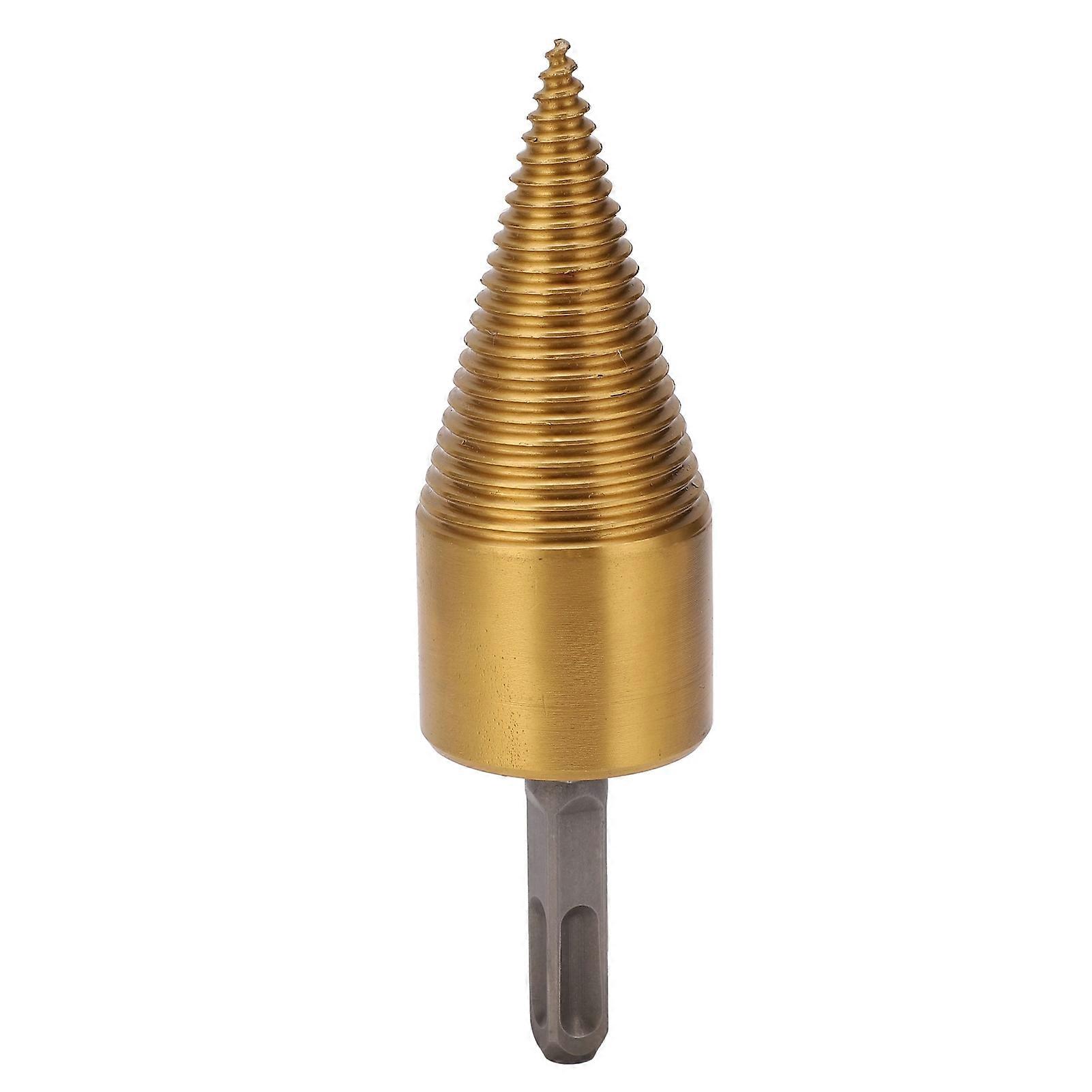 Twist Firewood Splitter Wood Cone Punch Drill Bit Square Shank TiPlating Split Tool 42mm L