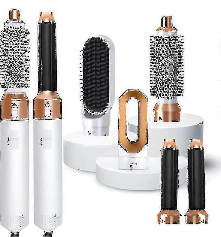 5 σε 1 Styler, airwrap Styler με ζεστό στεγνωτήριο βούρτσας, ίσιωμα περιτύλιγμα (λευκός χρυσός)