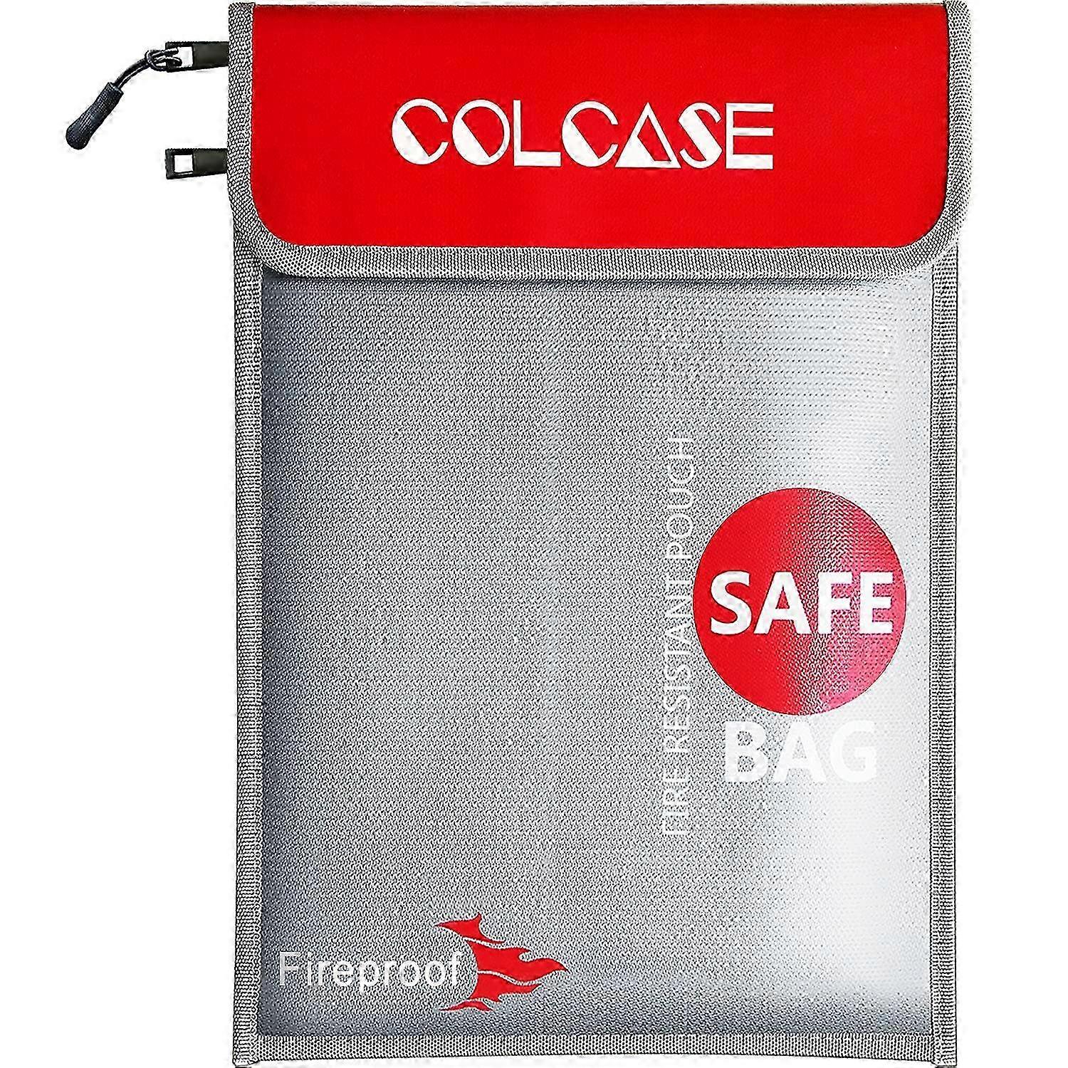 Fireproof Document Bag Upgraded 2 Pockets (2000 ℉)15 x 11 Inches Silicone Coated 2025