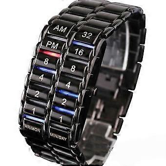 Fashion Digital Watch Cool Volcanic Lava Style(Silver)