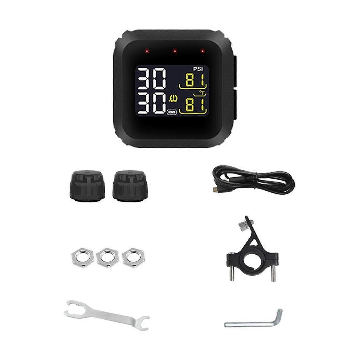 Wireless M3X Tire Pressure Monitoring System External Sensors Waterproof LCD Display Motorcycle Real Time TPMS