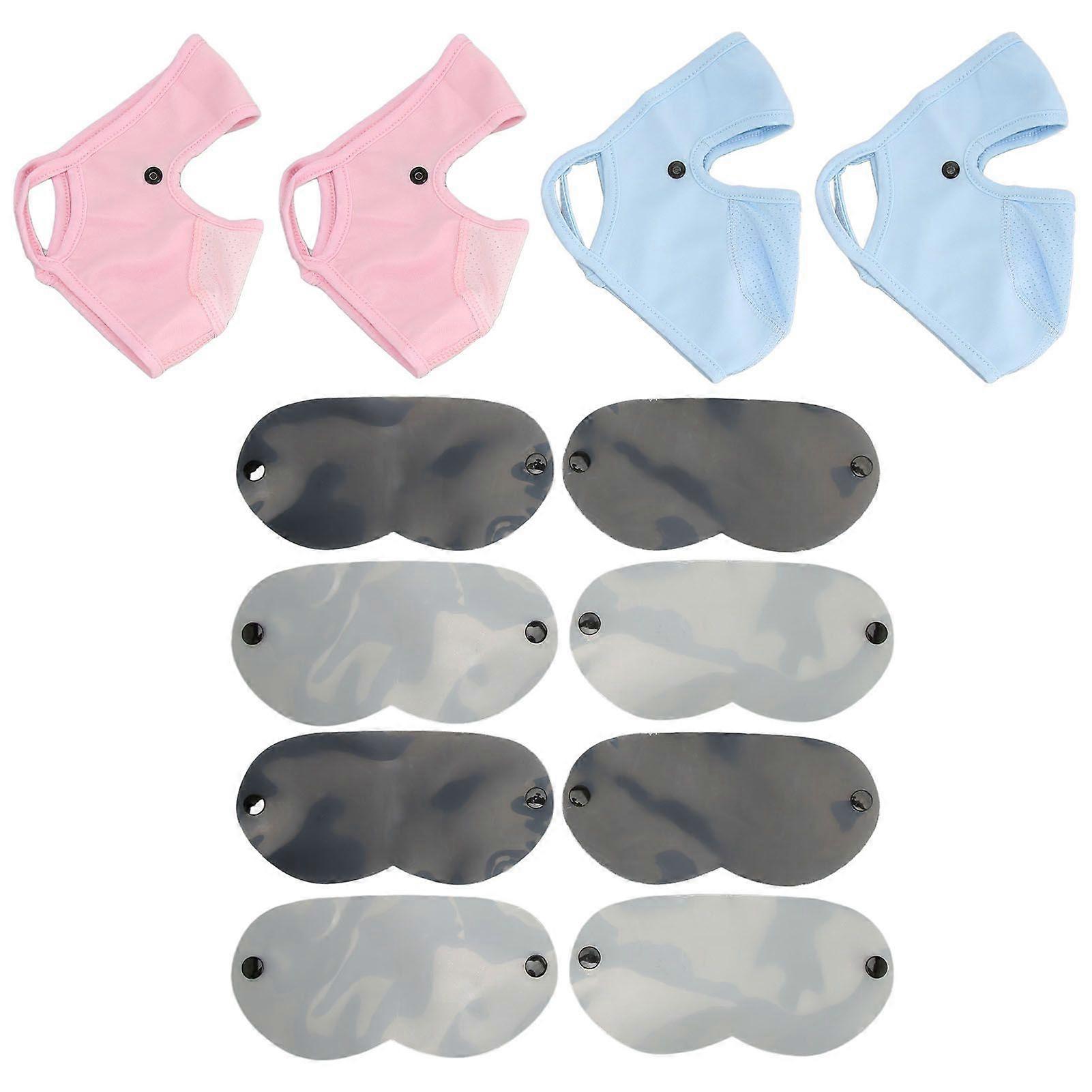 4 Pcs Full Face Cover Multifunctional Ice Silk UV Protection Womens Sunscreen Face Veil with Eye Protector Sheets for Hiking