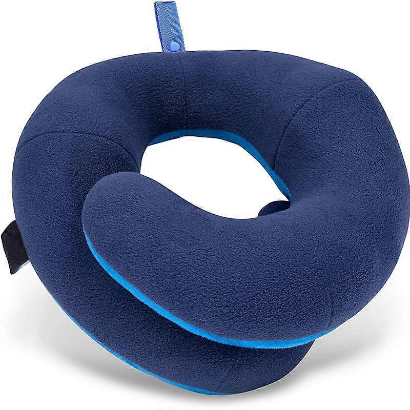 Neck Pillow For Travel Provides Double Support In Any Sleeping Position On Flights, Car, And At Home, Comfortable Airplane Travel Pillow, Large,navy