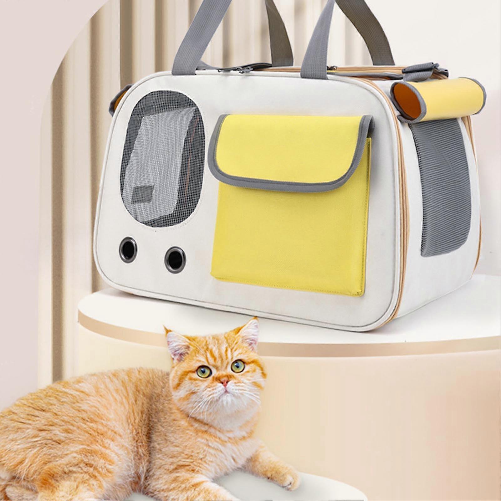Large Capacity Portable Dog Carrier Bag with Ventilation Window Yellow
