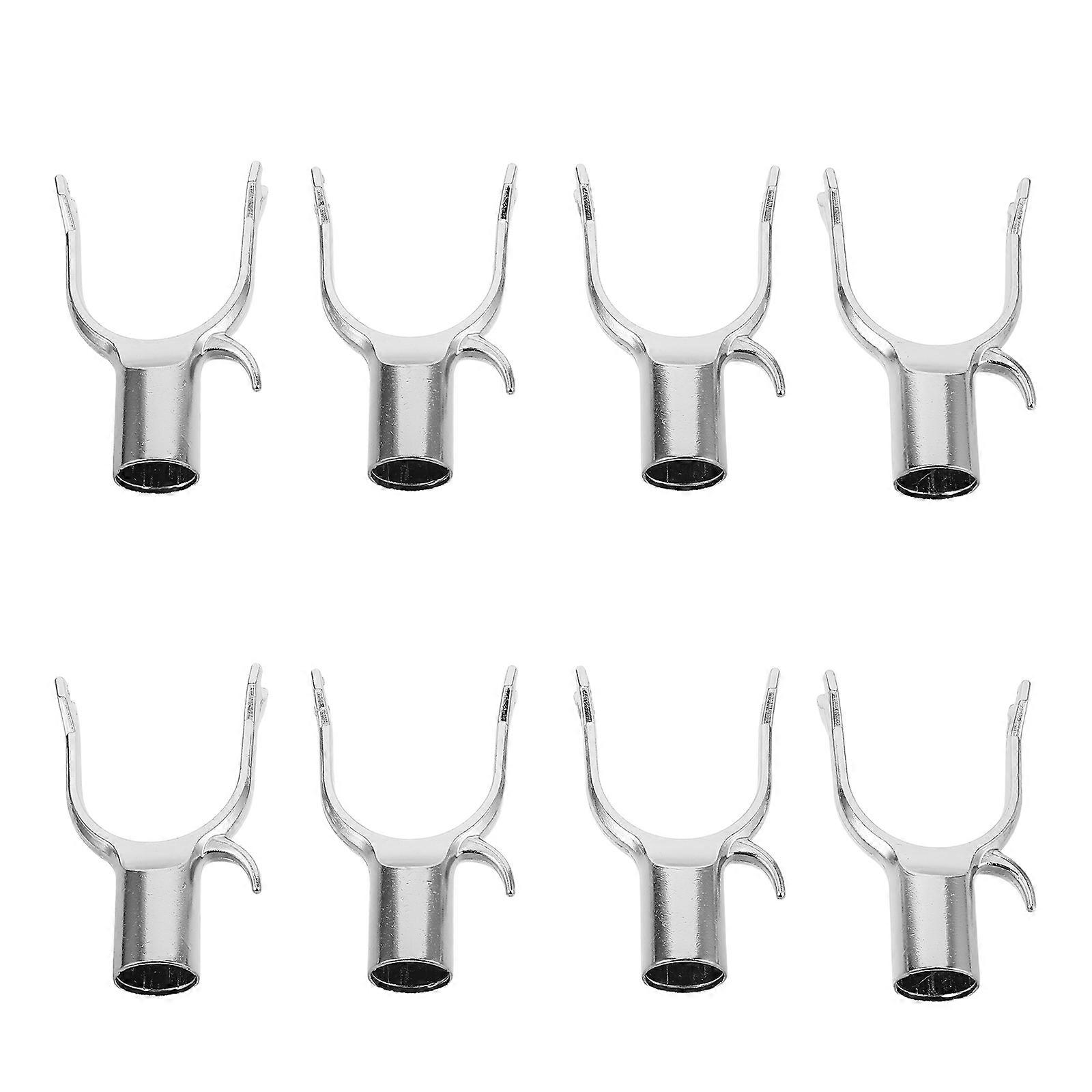 Silver Utility Hook U Shaped Metal Garden Support Stakes for Plants Replacement 8Pcs
