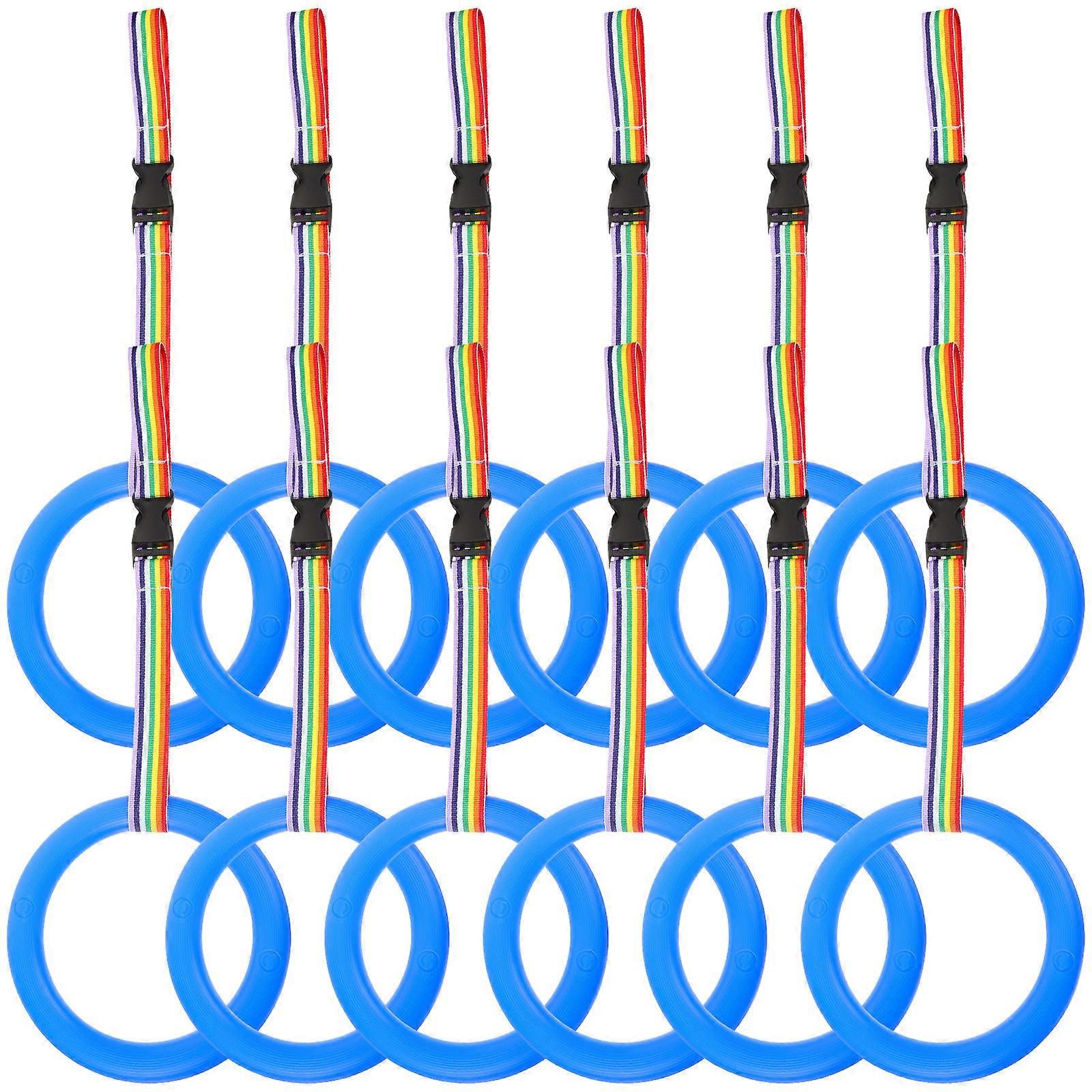 Blue Children Safety Walking Ropes for Preschool Use 12 Rings 1Set