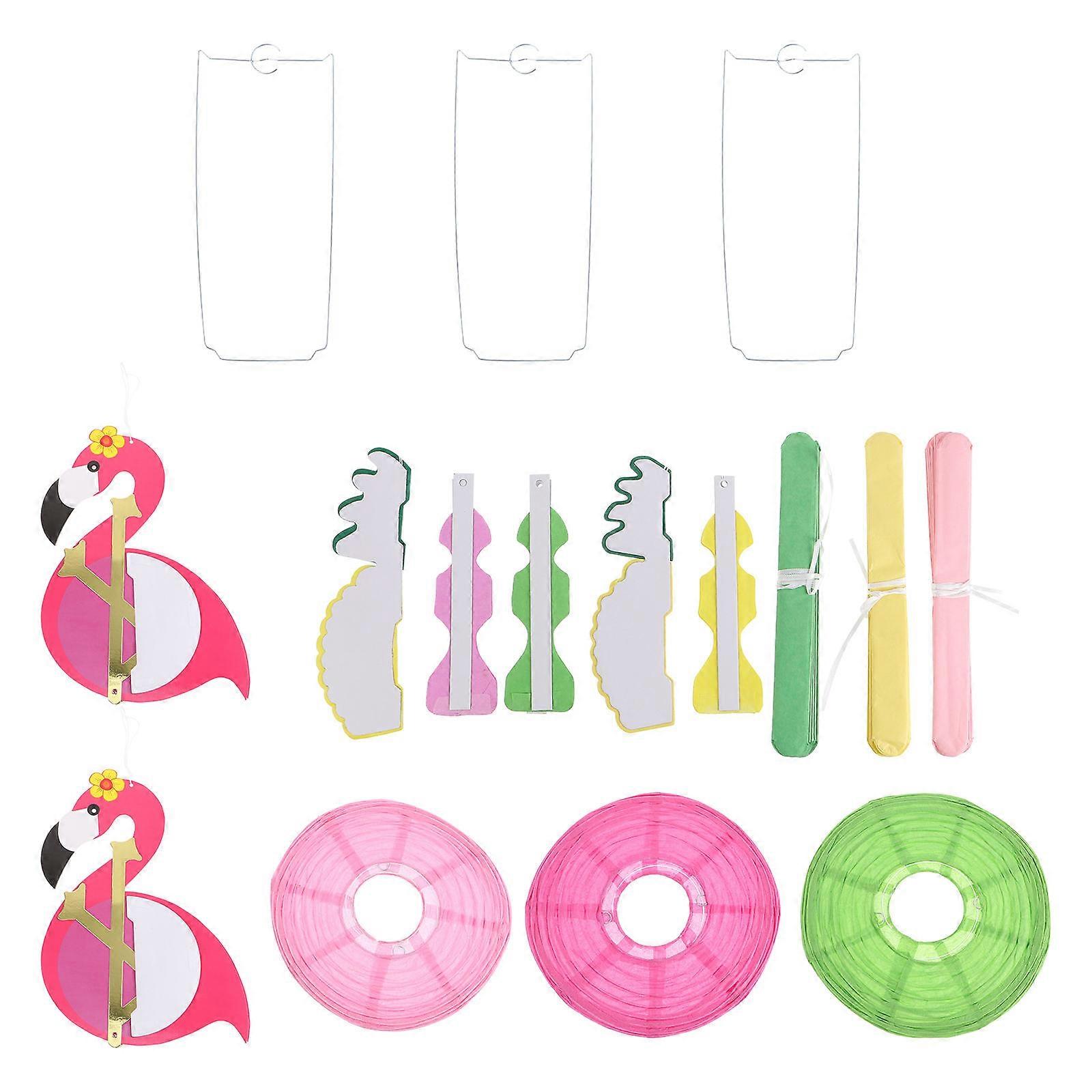 Flamingo Honeycomb Ball Decoration for Beach Themed Party Assorted Color Paper Material 1 Set