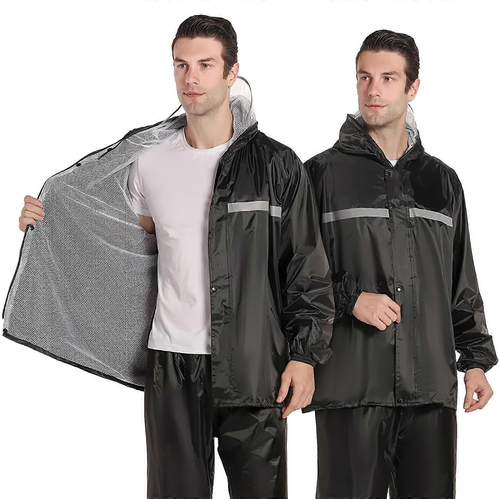 Double Layer Raincoat Set for Outdoor Use with Jacket and Trousers 1Set