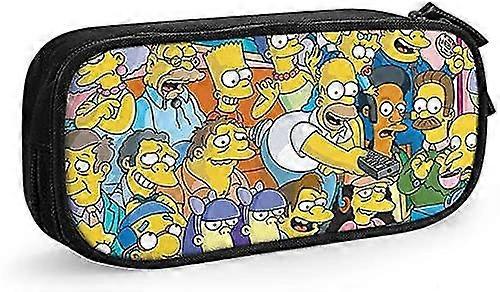 S-im-ps-on حقيبة قلم حقيبة قرطاسية متينة حقيبة قلم قابلة للطي حقيبة قلم مكتب المدرسة حقيبة قلم رصاص سعة كبيرة - 7 سيمبسون - مقاس واحد bd002118