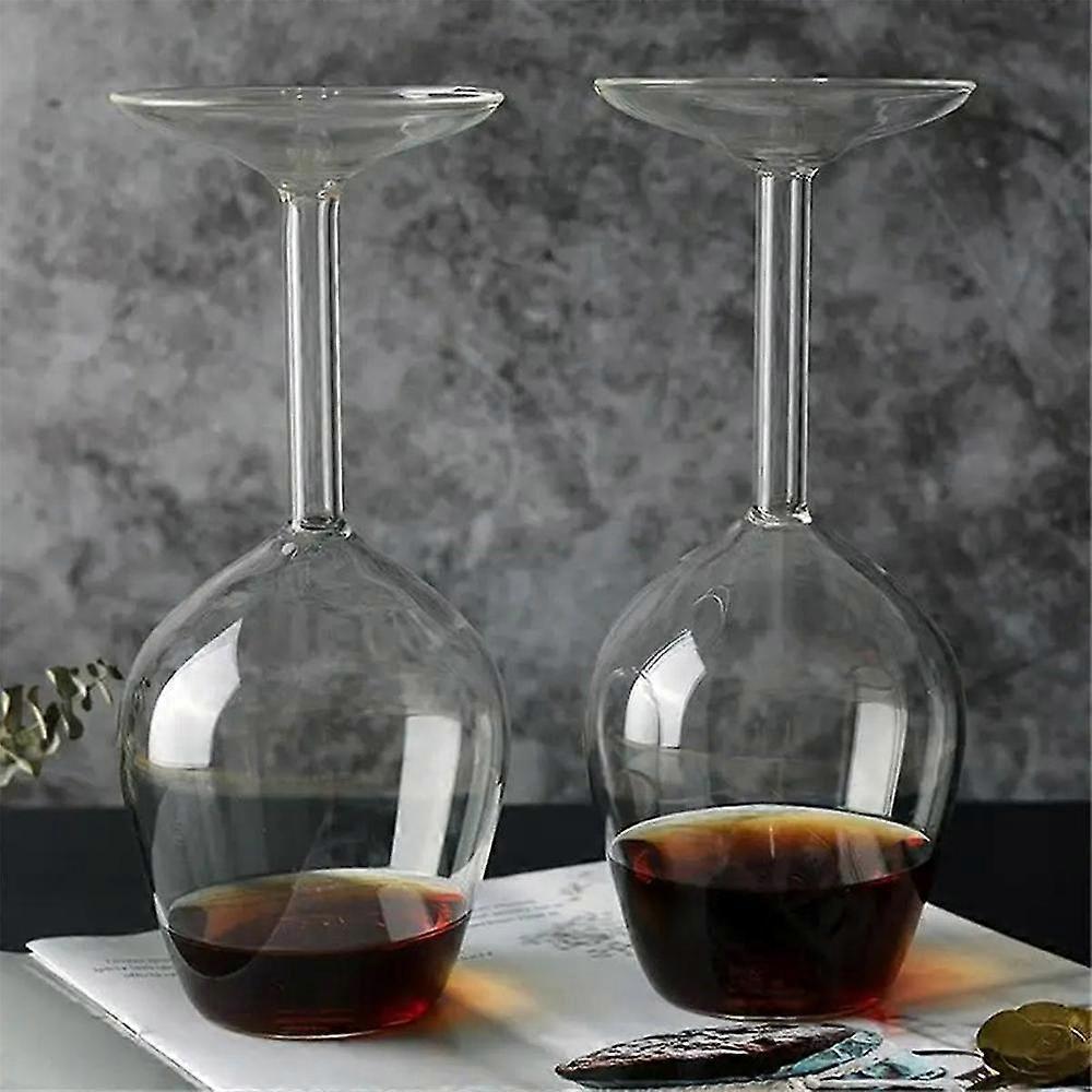 Set of 2 Unique 14oz Inverted Martini and Cocktail Glasses