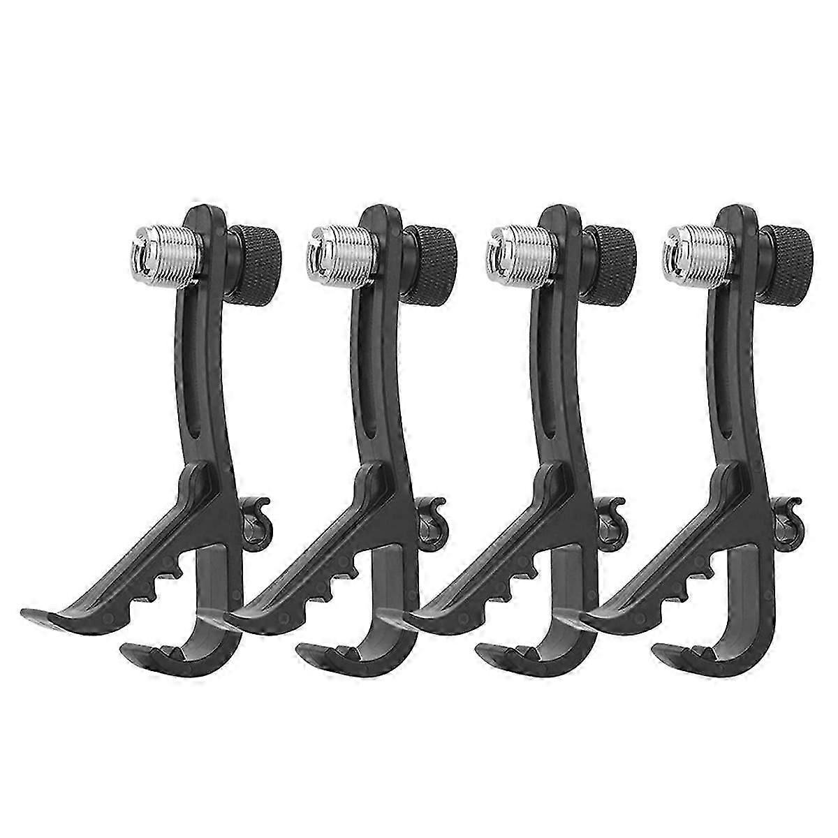Shockproof Drum Mic Clip 4Pcs, Adjustable Drum Mic Kit & Microphone Holder for Mic Stand, Universal