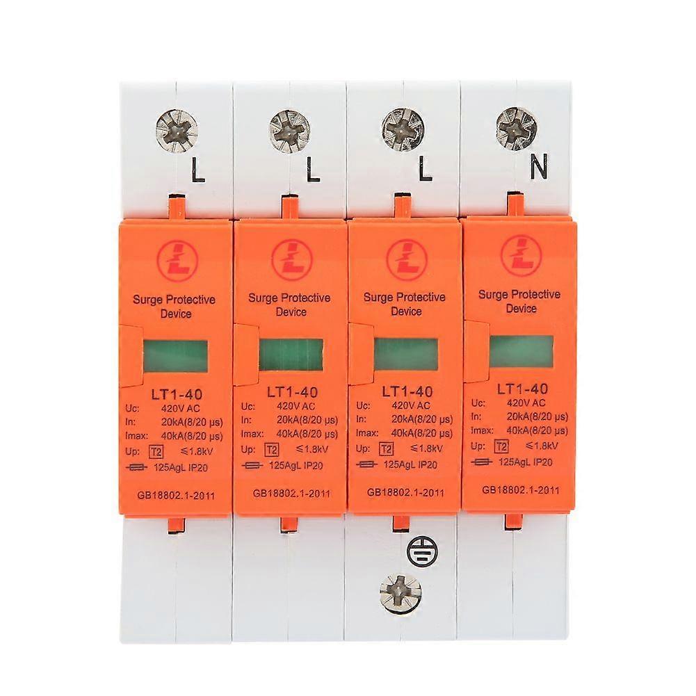 4P 40kA 420vAC House Surge Protective Low voltage Arrester Device