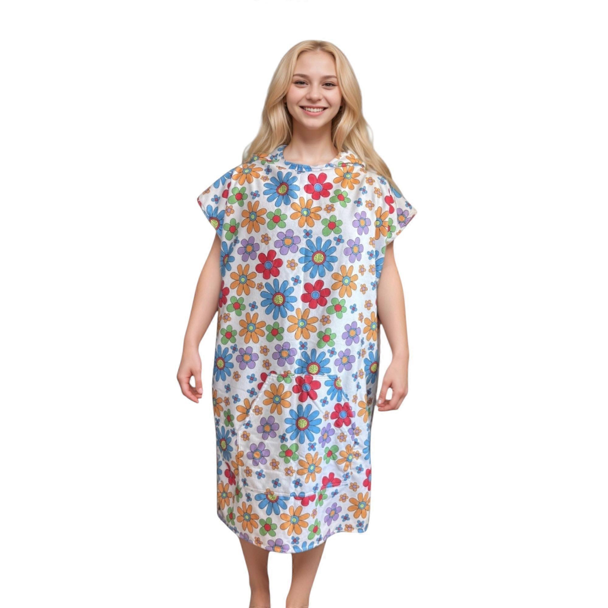 Hippie Flowers strandponcho handdoek