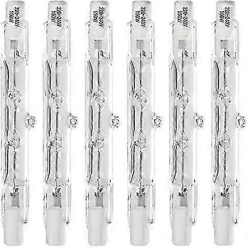 6 Pack 78mm 150W Halogen Bulb,Security Light Bulbs,Linear Halogen Bulbs 78mm R7S Base J Type Double Ended Floodlight Bulb 220-240 Edition 0901