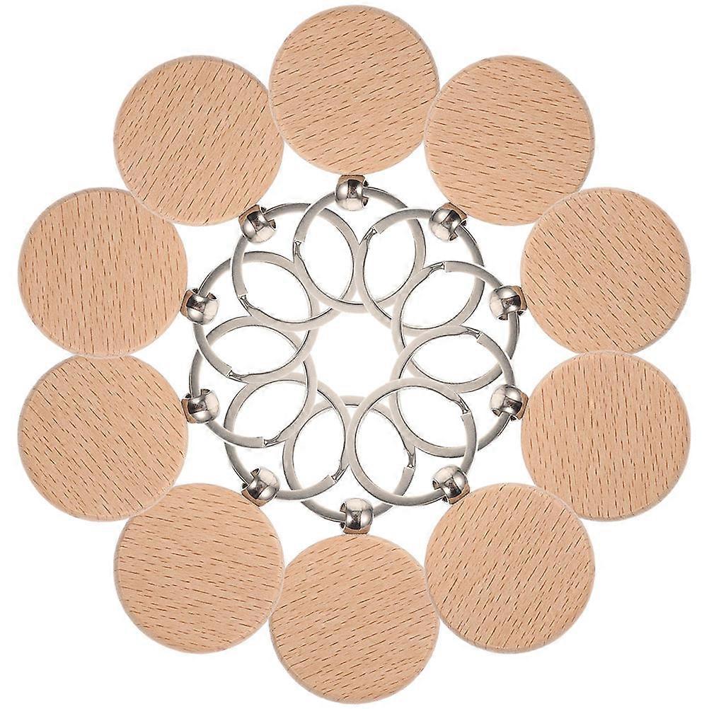 Wooden Keychain Wood Key Chain for Holding Keys 40Pcs DIY Pendants