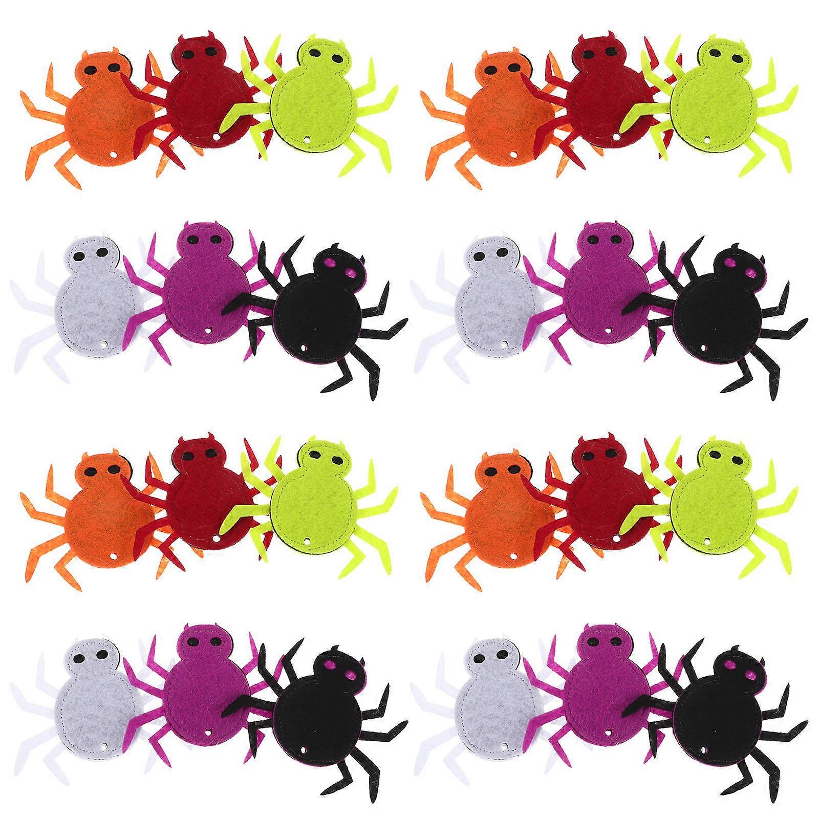 Felt Halloween Spider Decorations for DIY Craft 96Pcs Assorted Set