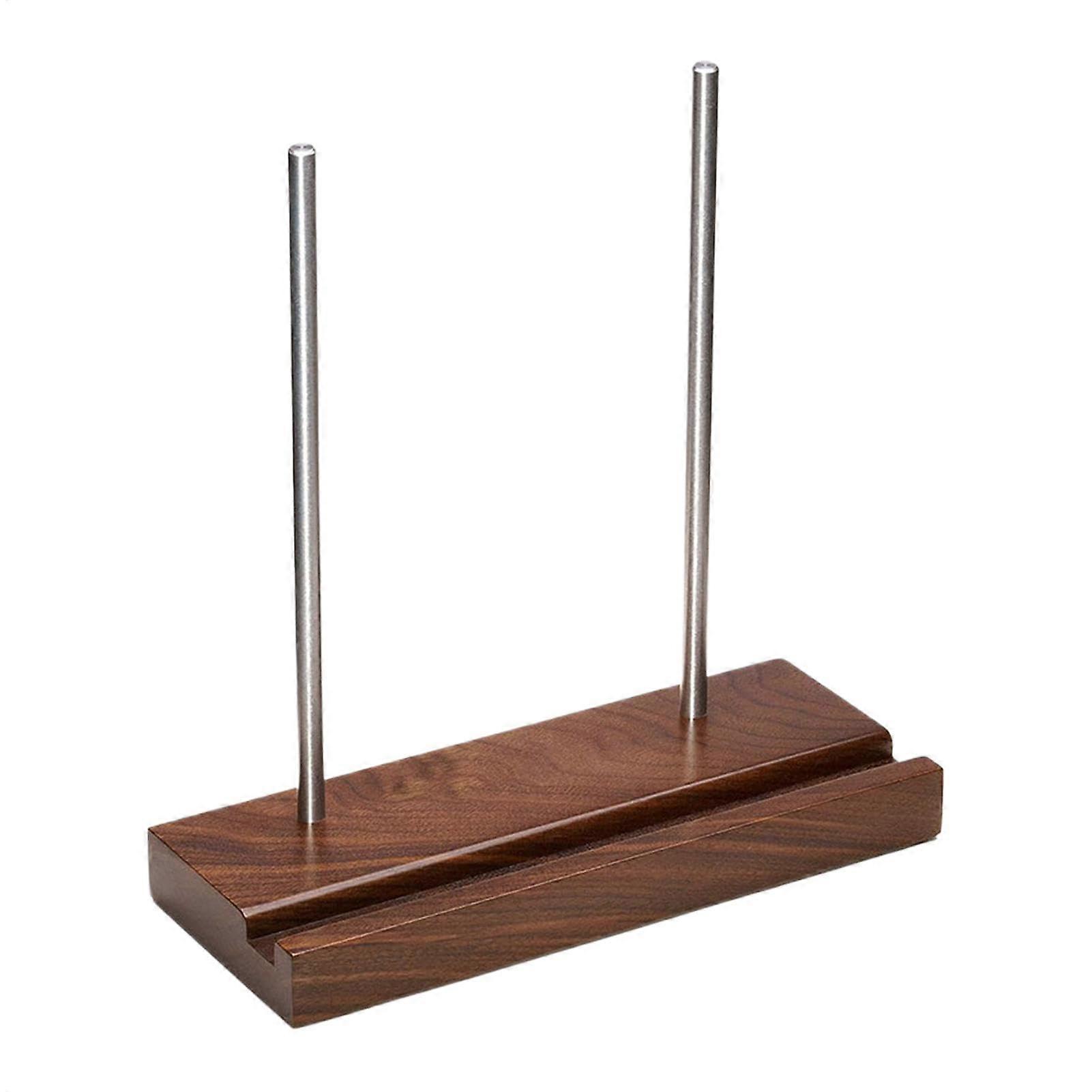 Wooden Plate Holder LP Record Storage Stand Solid Walnut Desktop Display Rack for Player Accessories Black Walnut Color